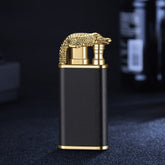 Creative Blue Flame Lighter Dolphin Dragon Tiger Double Fire Metal Winproof Lighter Inflatable Lighter pr